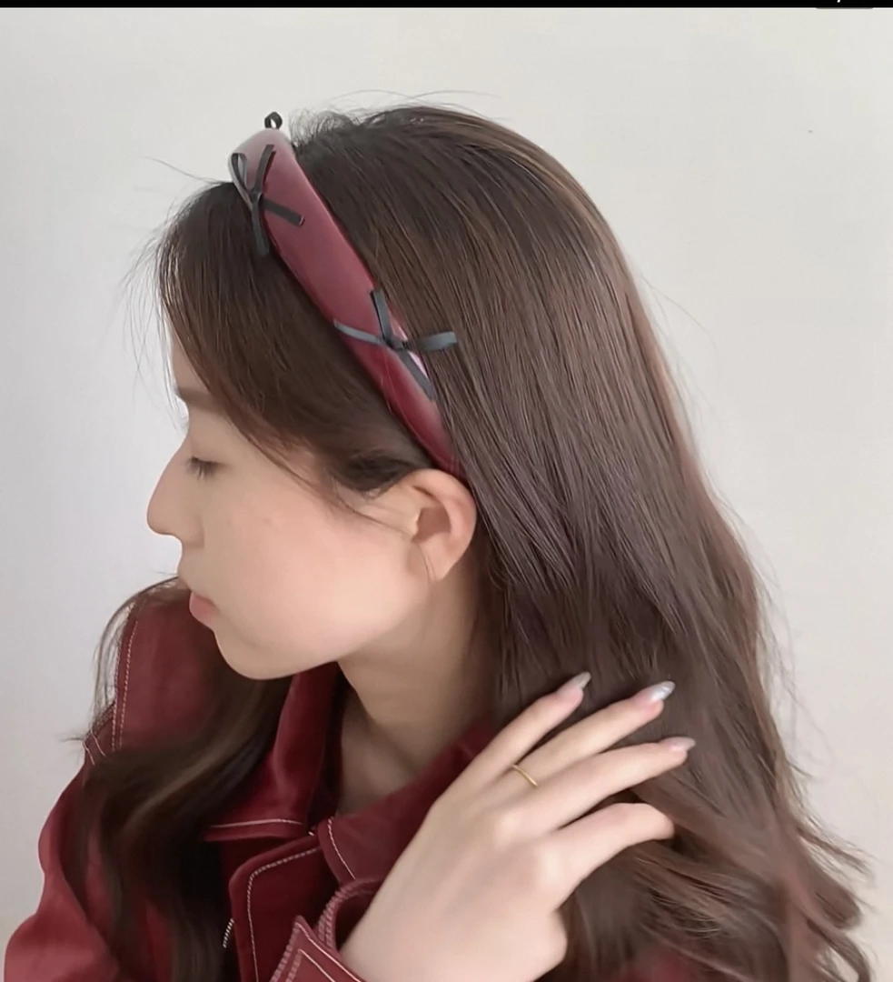 皮面韩版韩式发箍百搭复古港风高颅顶