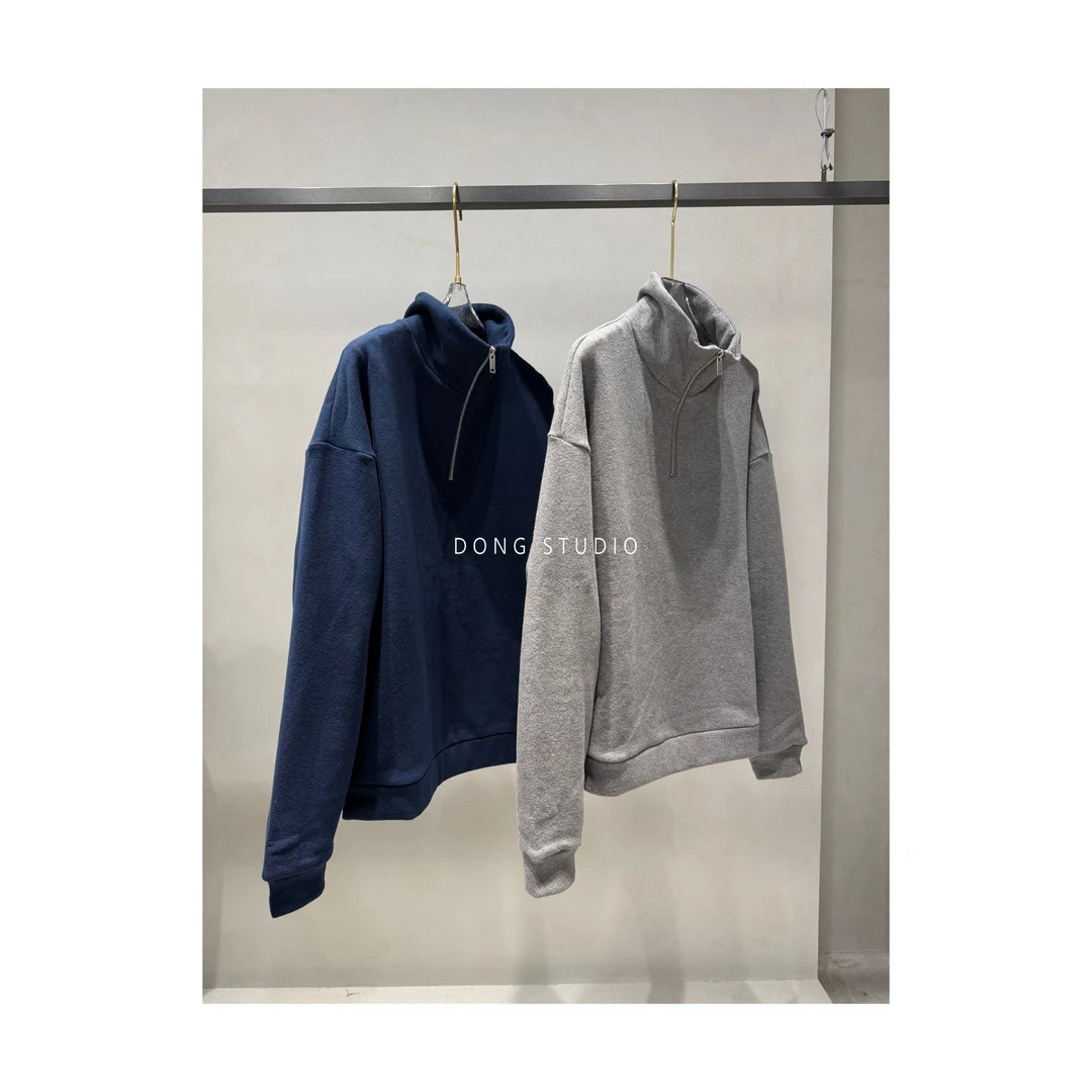 匹马棉OS极简高克重加绒加厚宽松大版卫衣I7654