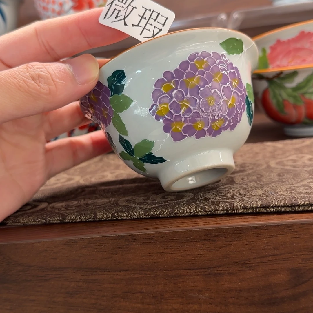 釉下手绘茶具微瑕