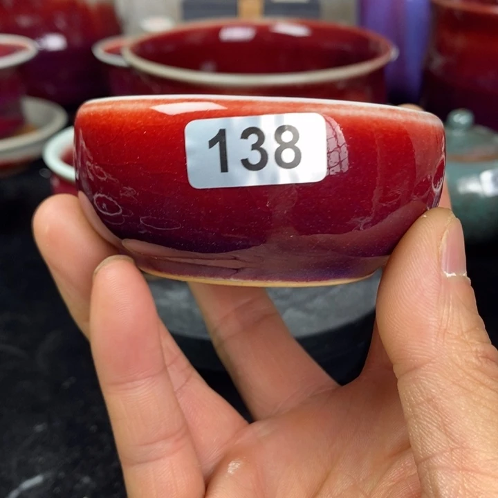 138全手工拉坯钧瓷主人杯原矿釉
