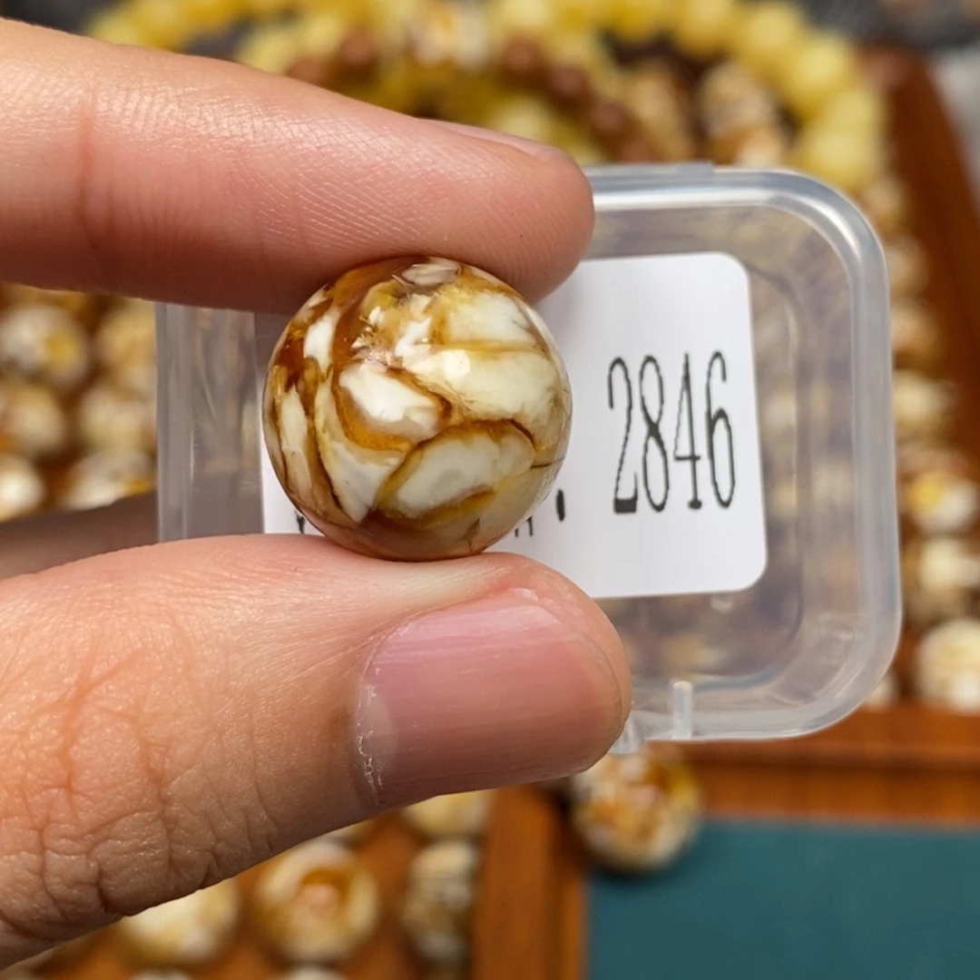 沁色蜜蜡未镶嵌2846