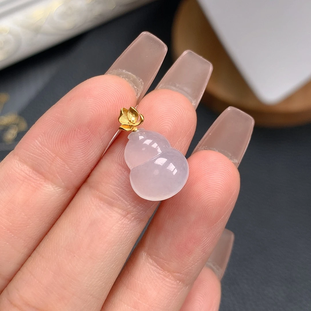 吊坠(不含链)18K金镶嵌翡翠
