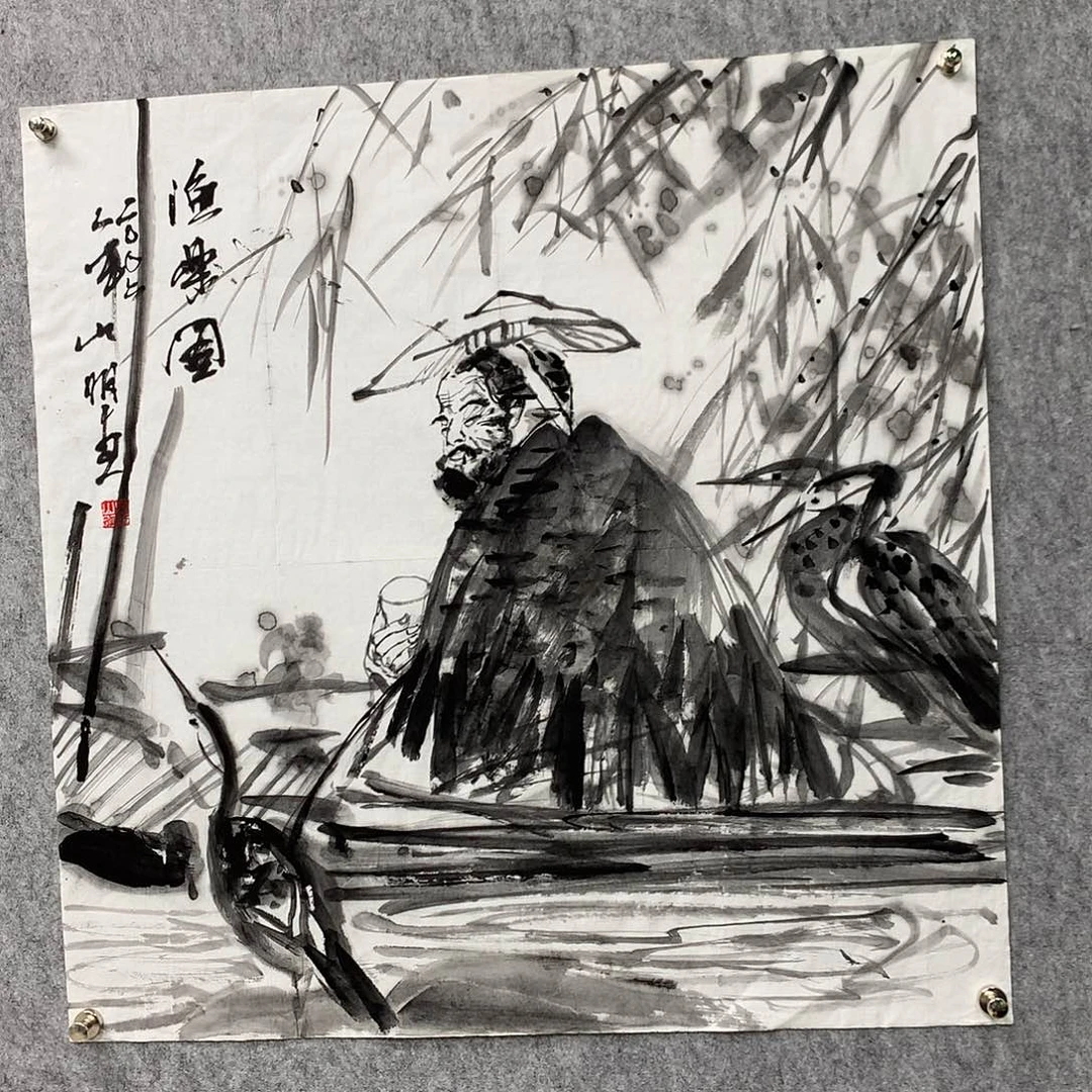 国画吴老师斗方作品