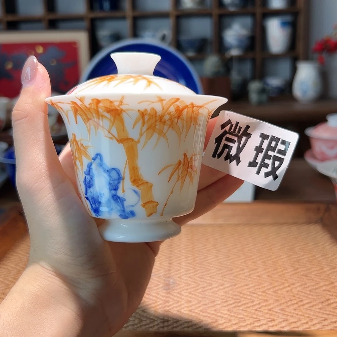 【闪购商品】微瑕 手绘 盖碗
