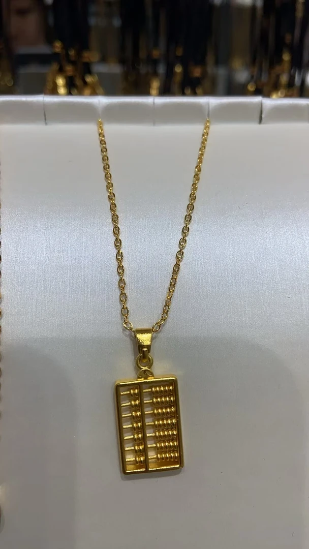 钛钢婚庆饰品 周某福同款算盘项链