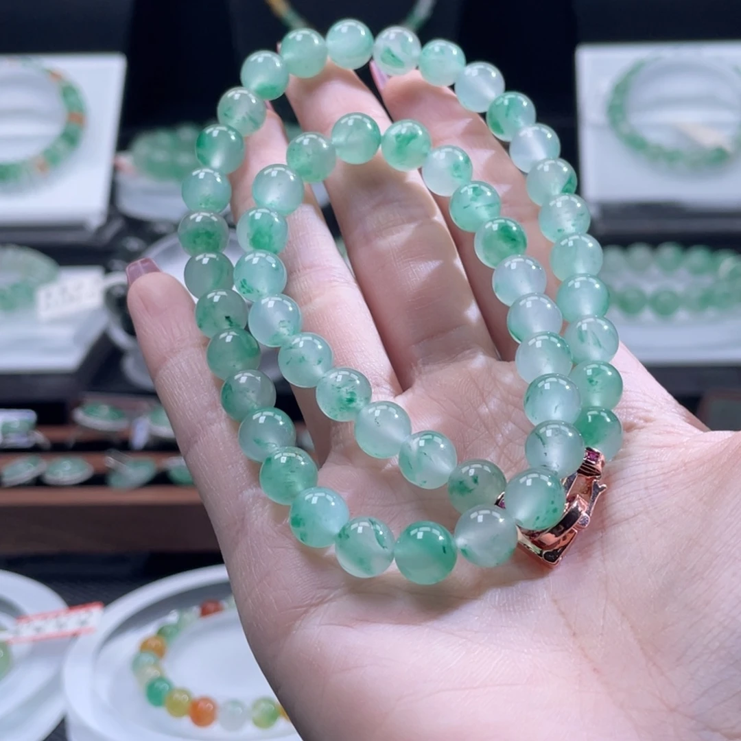 石英质玉（非洲翠）合金手串