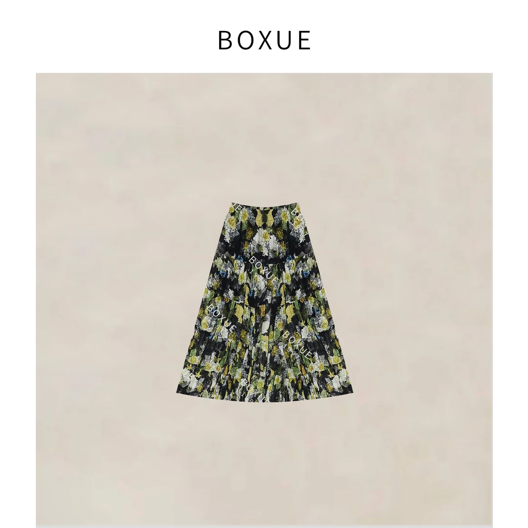 BOXUE “花漾甜心” 2024春季设计感碎花半身裙 裙子#240413Q714