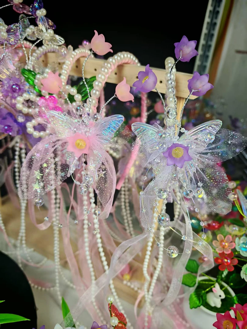 有文精选 珍珠蝴蝶流苏发箍 手工DIY制作材料包