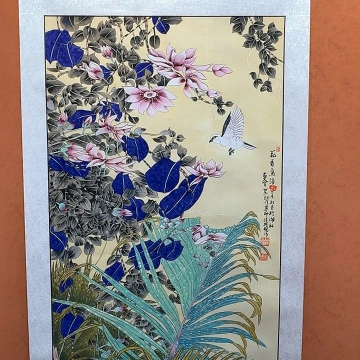 国画用****3孙桂国绢布花鸟