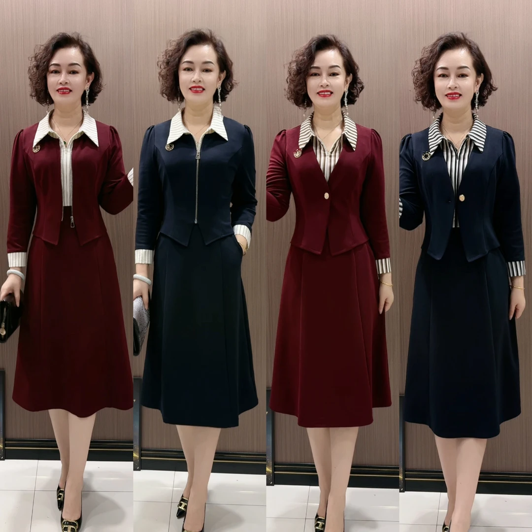 A005一006款时尚气质洋气收腰春秋显瘦连衣裙