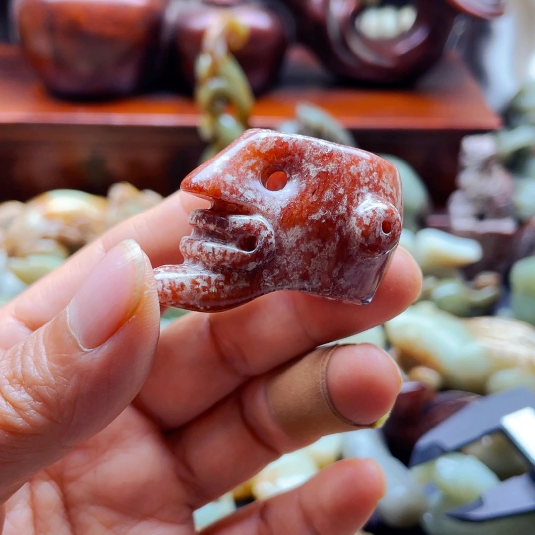 白玉菩提吊坠摆件