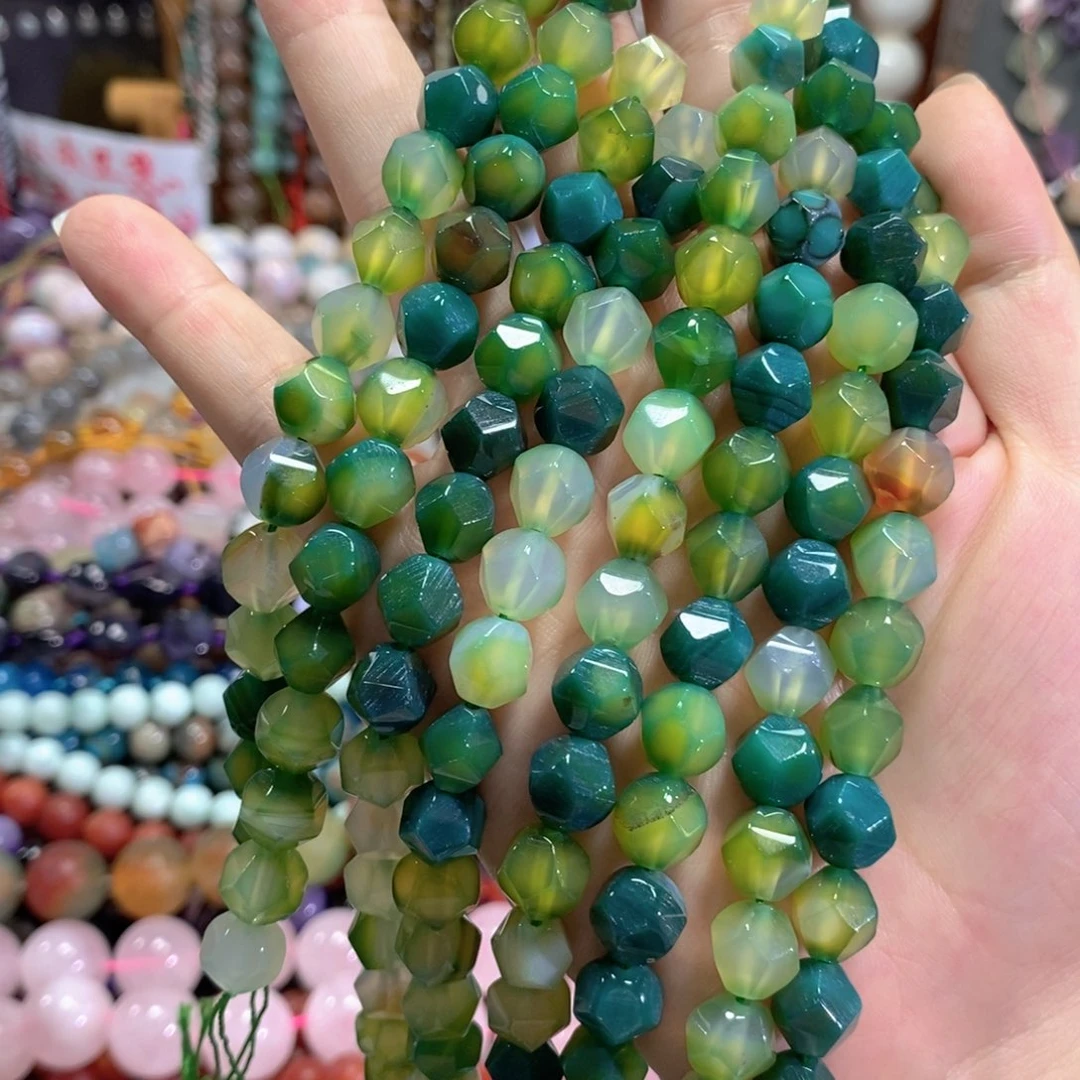 未镶嵌玛瑙/玉髓珠宝半成品葡萄玛瑙万切一条卡10mm