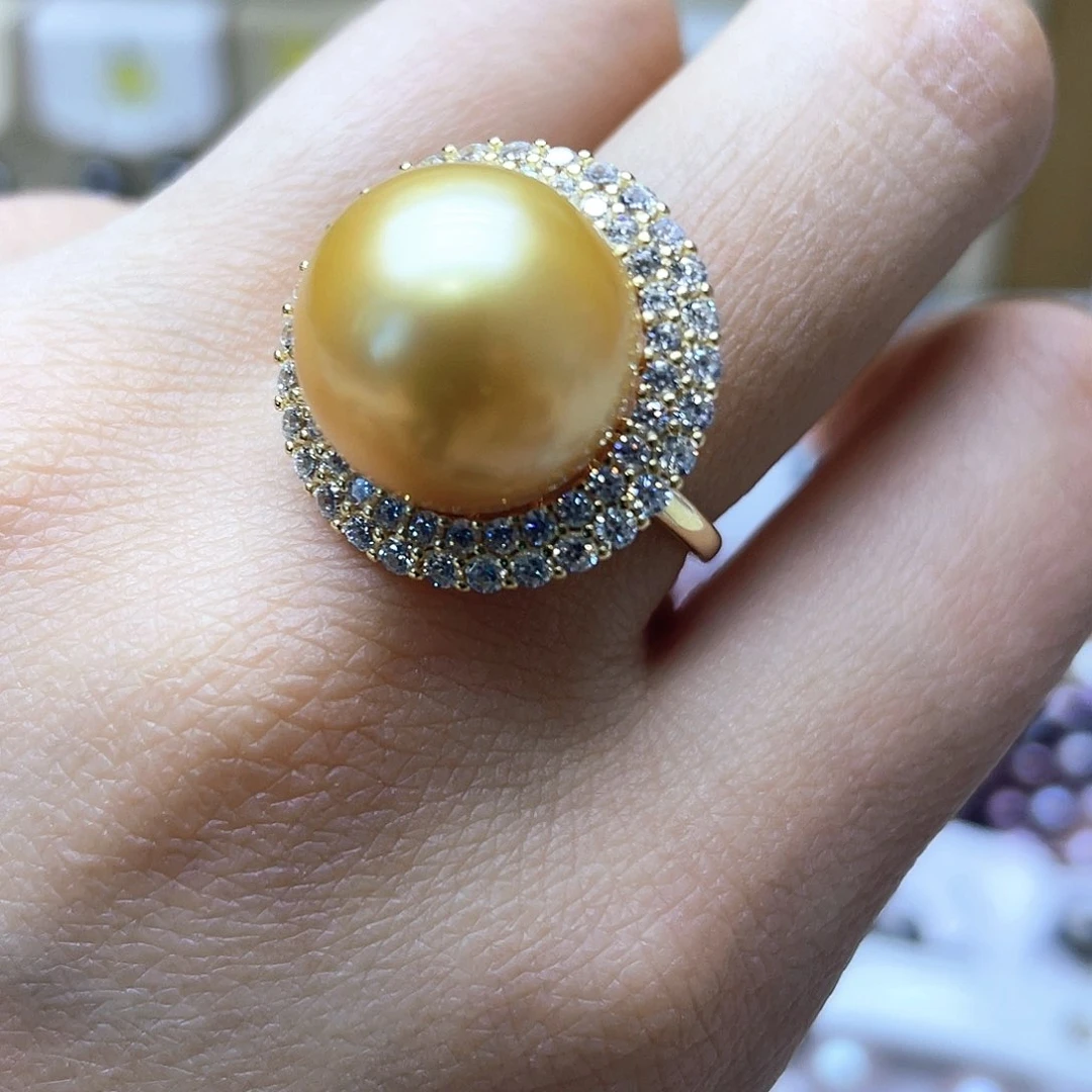 海水珍珠戒指银S925镶嵌