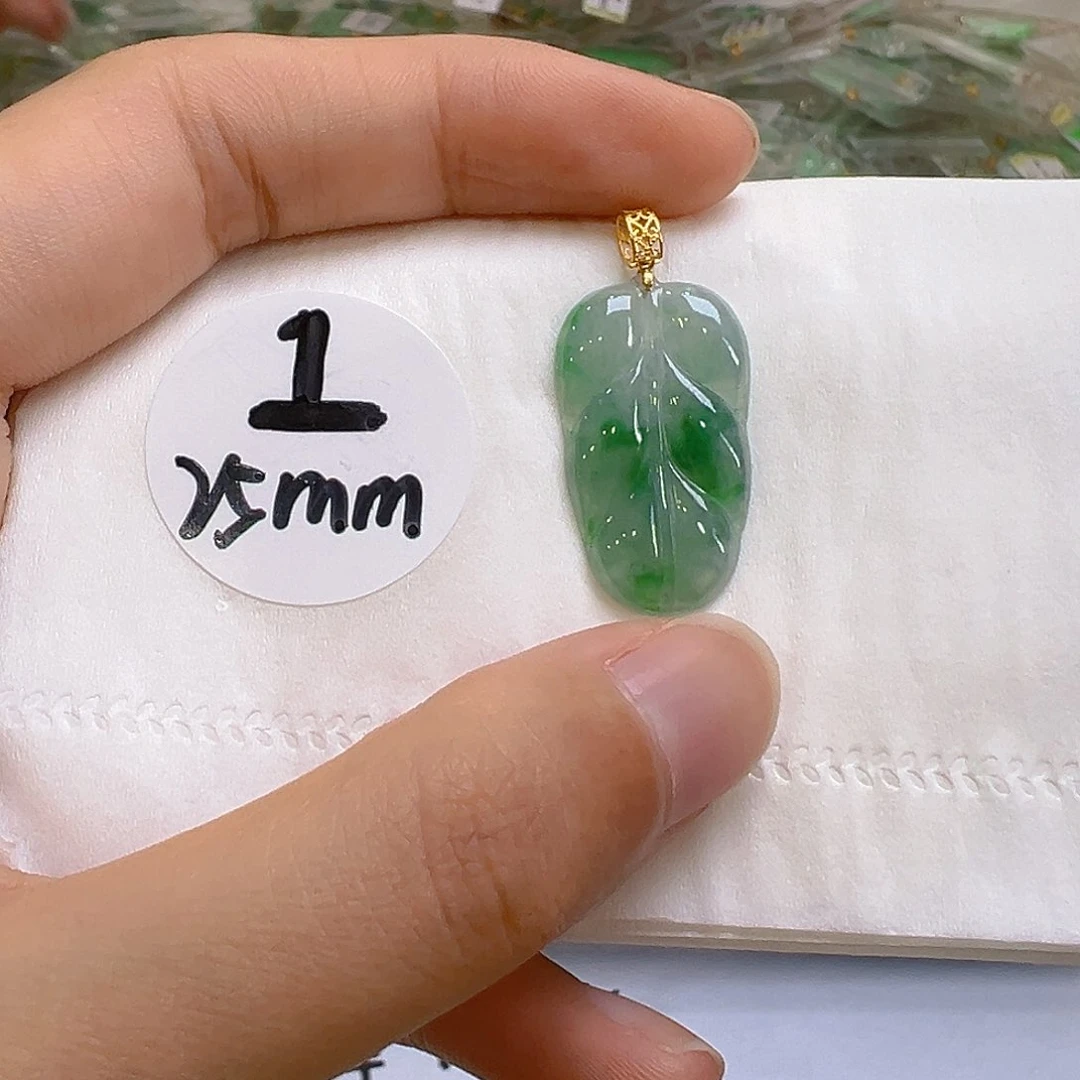 翡翠18K金镶嵌吊坠(不含链)翡翠