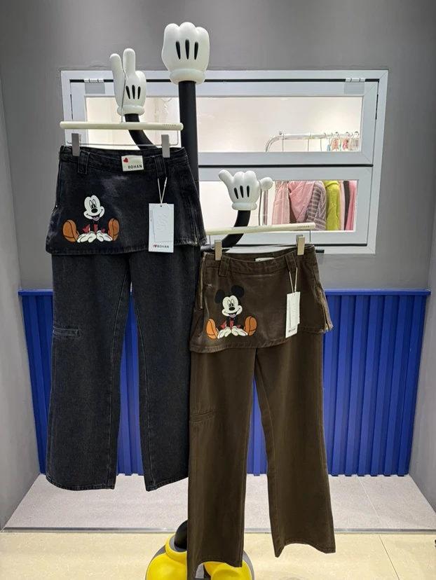 4615#深圳BOHAN秀秀家2025早春新款米奇牛仔裙裤