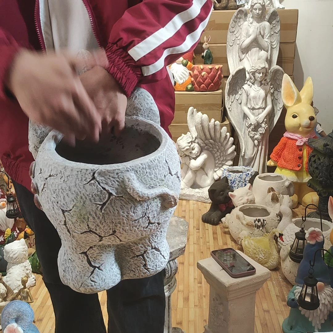 合成树脂灰色大象花盆