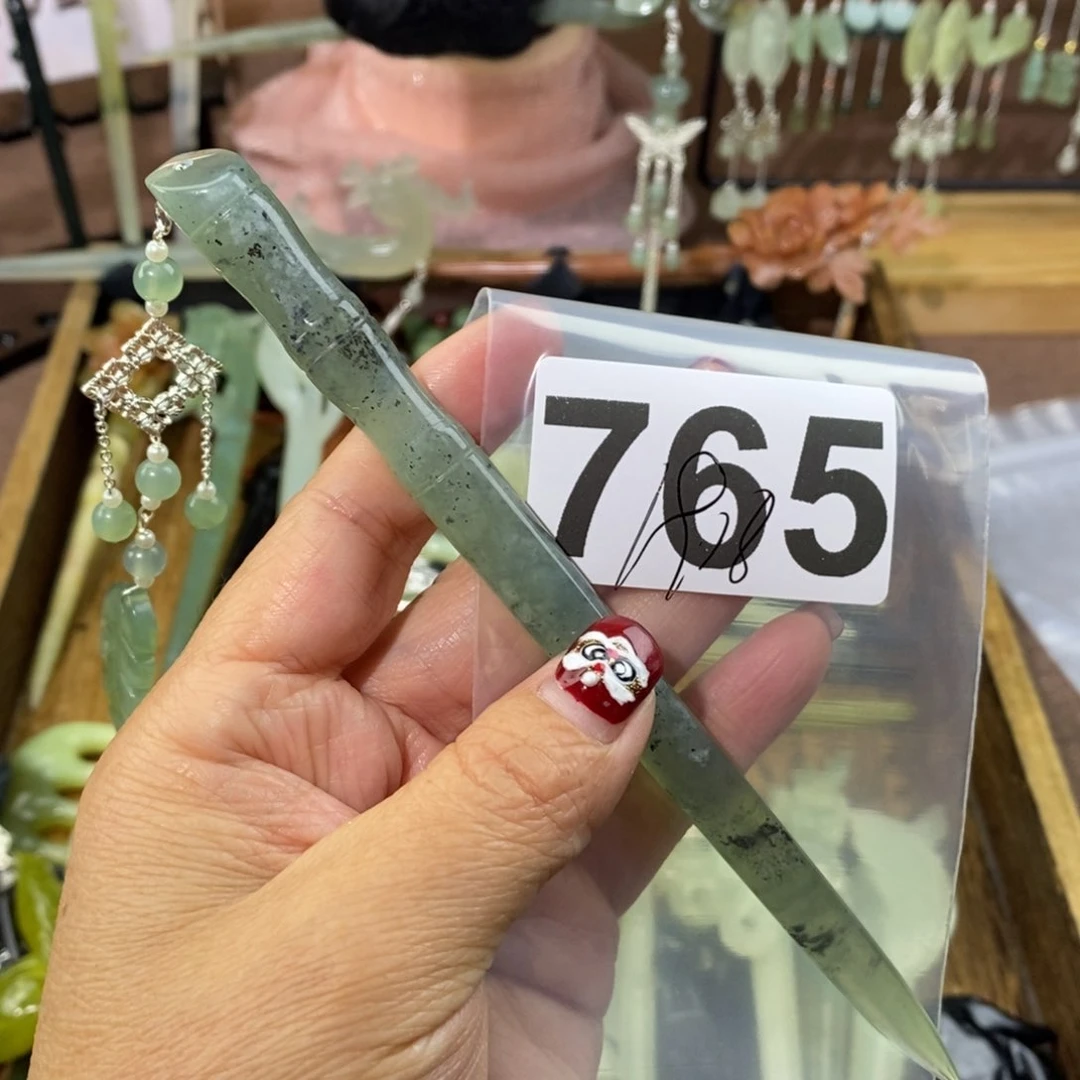 蛇纹石玉玉簪合金❤️***