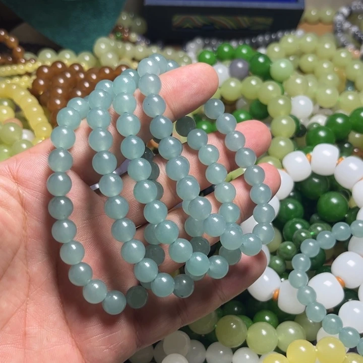蓝水108颗多圈手链8mmm