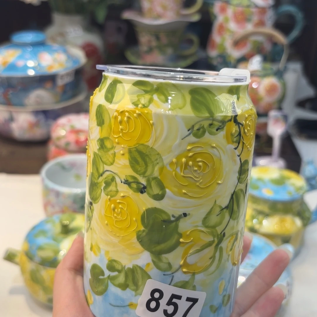 瓷片景德镇手绘高温釉下彩陶瓷茶具