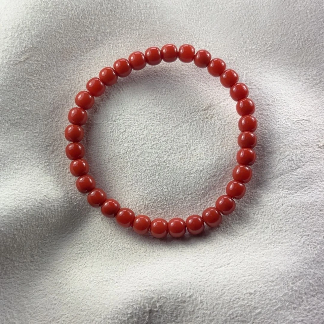 未镶嵌6.2mm老型手串南红玛瑙