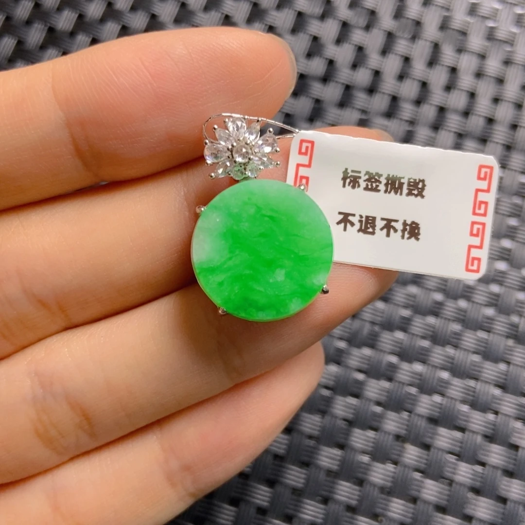 翡翠银S925镶嵌颈饰