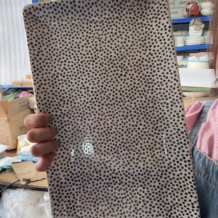 外贸尾单高温陶瓷微瑕波点长盘