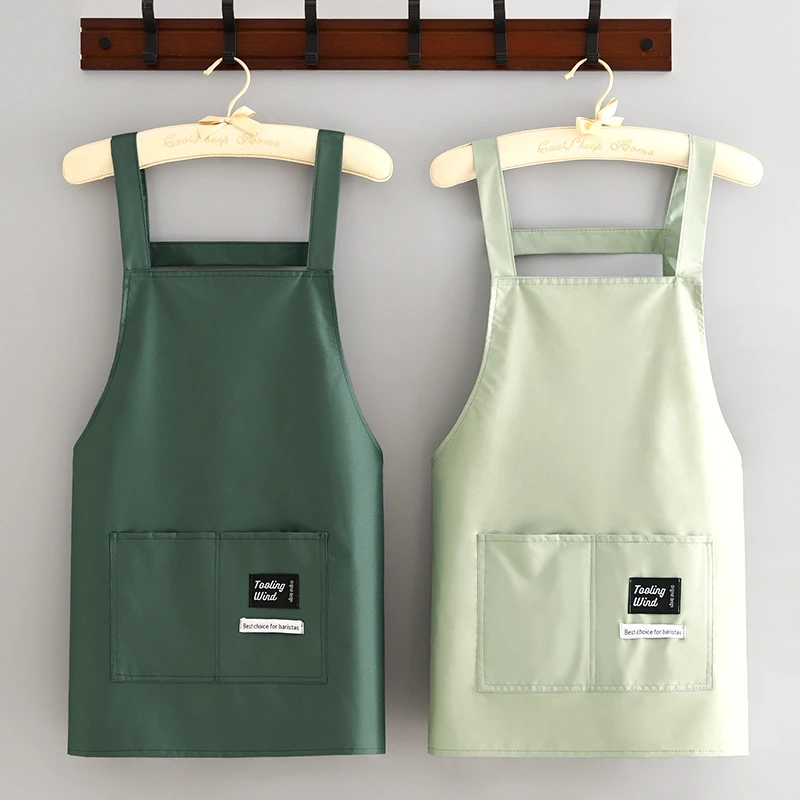 简约防水围裙厨房家用定制防油做饭围腰女时尚餐饮专用工作服成人