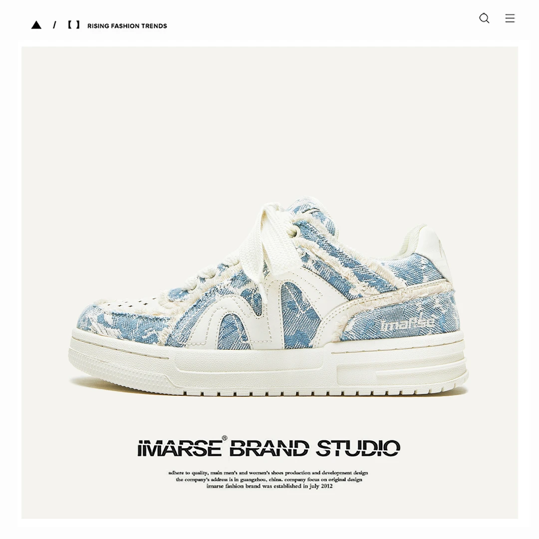 琢家破坏系列之【M】舒适牛仔男鞋厚底耐磨男女款低帮情侣鞋子男款