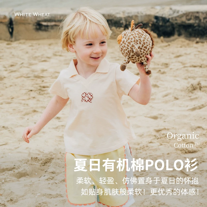 【反季爆款】whitewheat2025夏季新款T恤polo男女童短袖WWBXT072