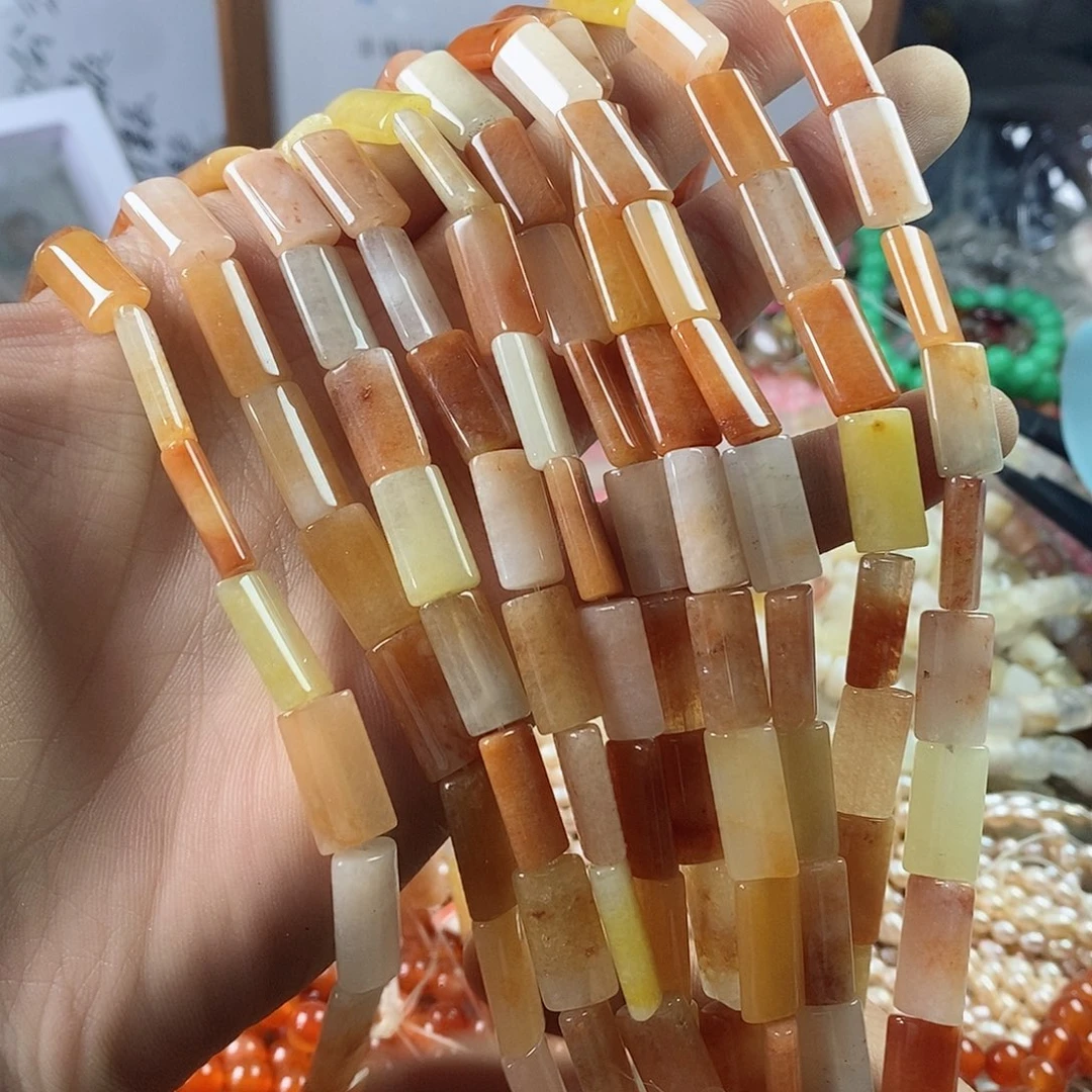 玛瑙/玉髓珠宝半成品未镶嵌一条天然8×15金丝玉小长牌B37