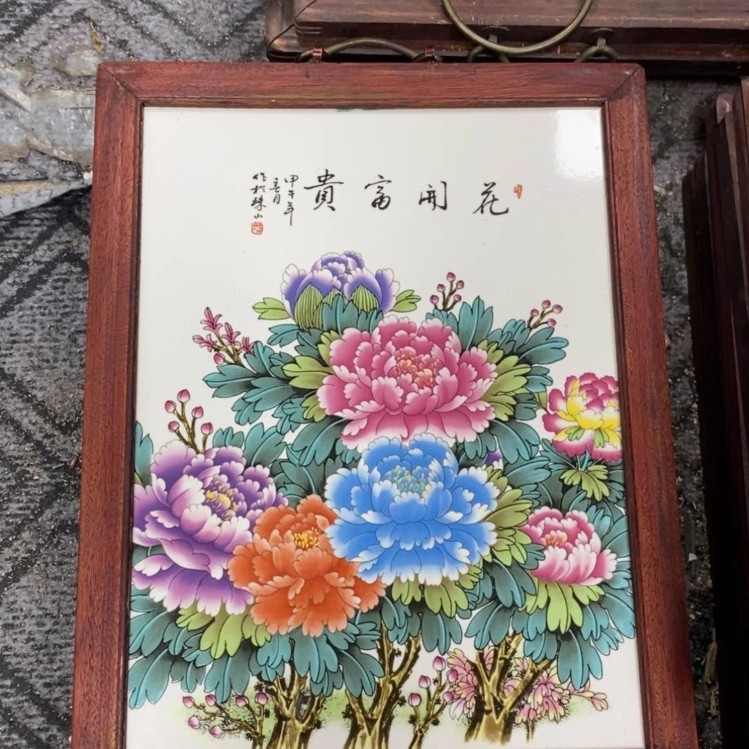 瓷片37*28*1景德镇瓷板画柴窑烧制