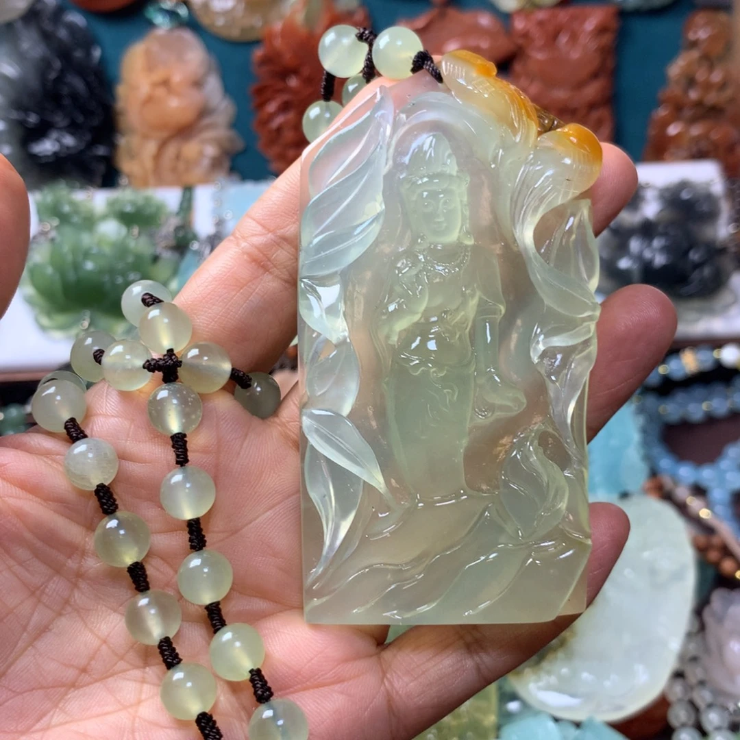 十***哥蛇纹石玉未镶嵌挂坠