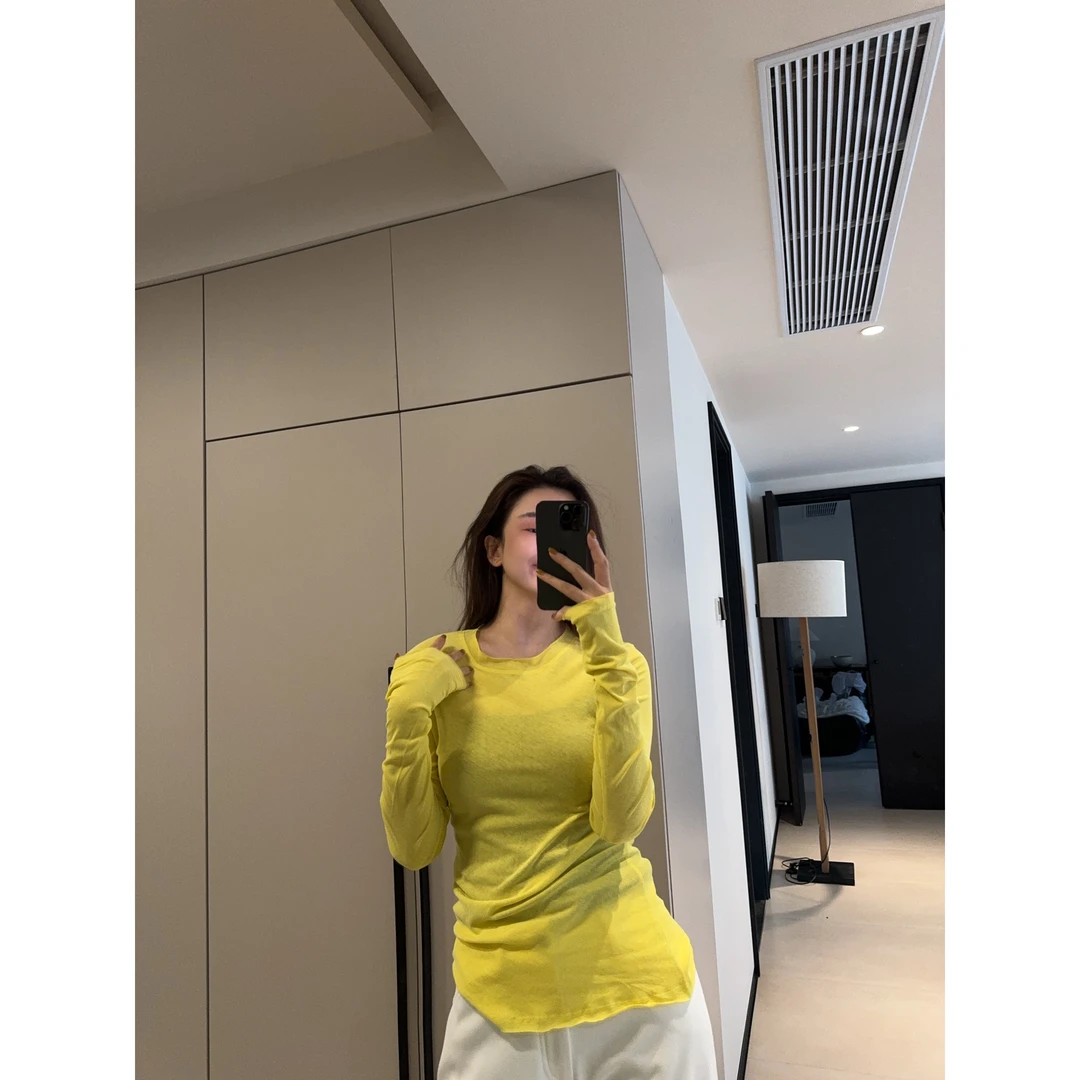 ［REVAN SUN］-大骨架穿搭 画笔 纯色打底衫1805