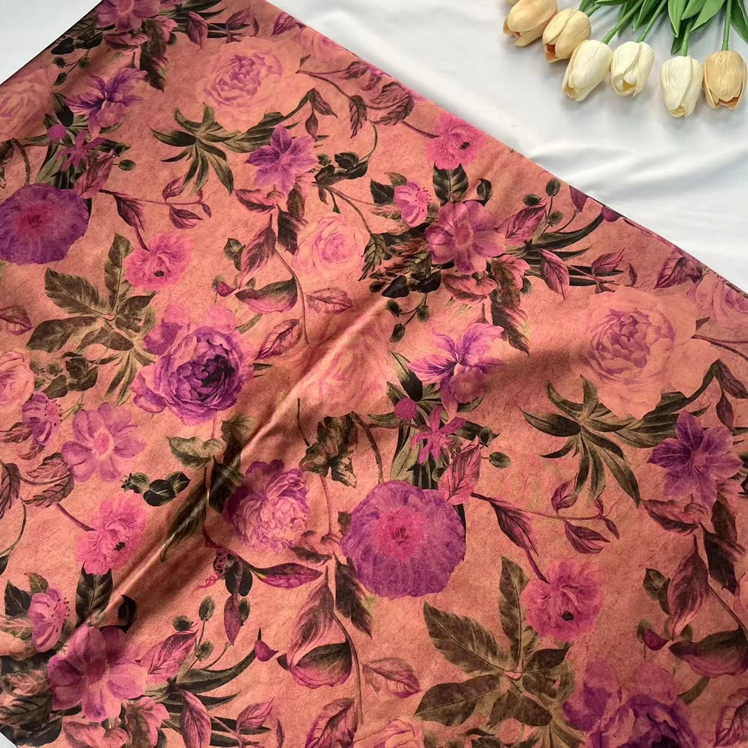 粉丽玫瑰 65姆米前喷香云纱 210*240cm床品