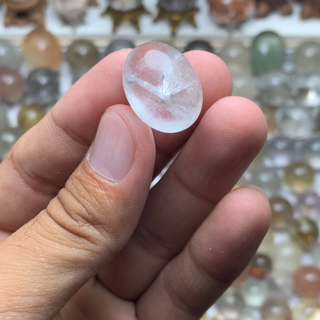水晶珠宝半成品未镶嵌晶中晶蛋面