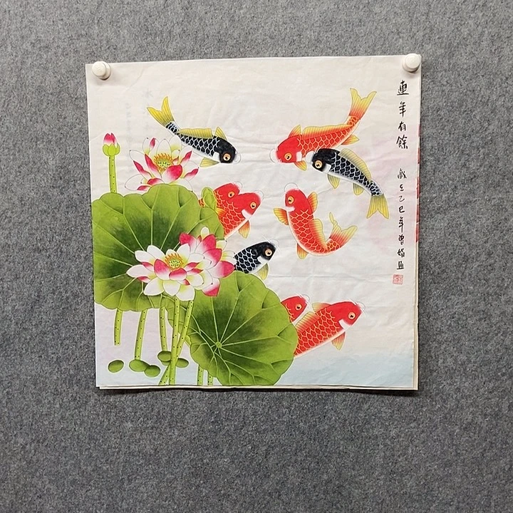 国画四尺斗方工笔花鸟一副