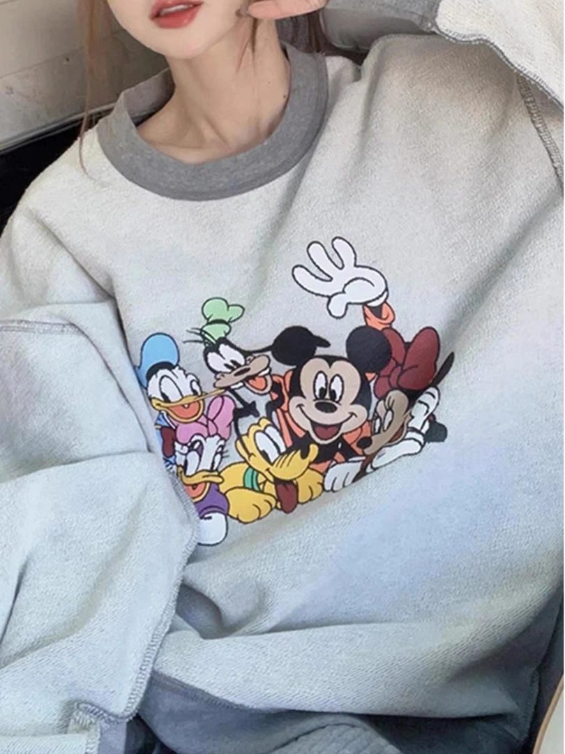 360g纯棉毛圈复古两面穿米奇卫衣