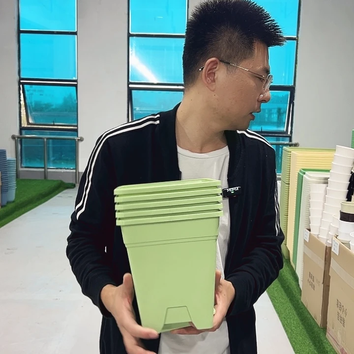正品方盆口20高22果绿5只带托
