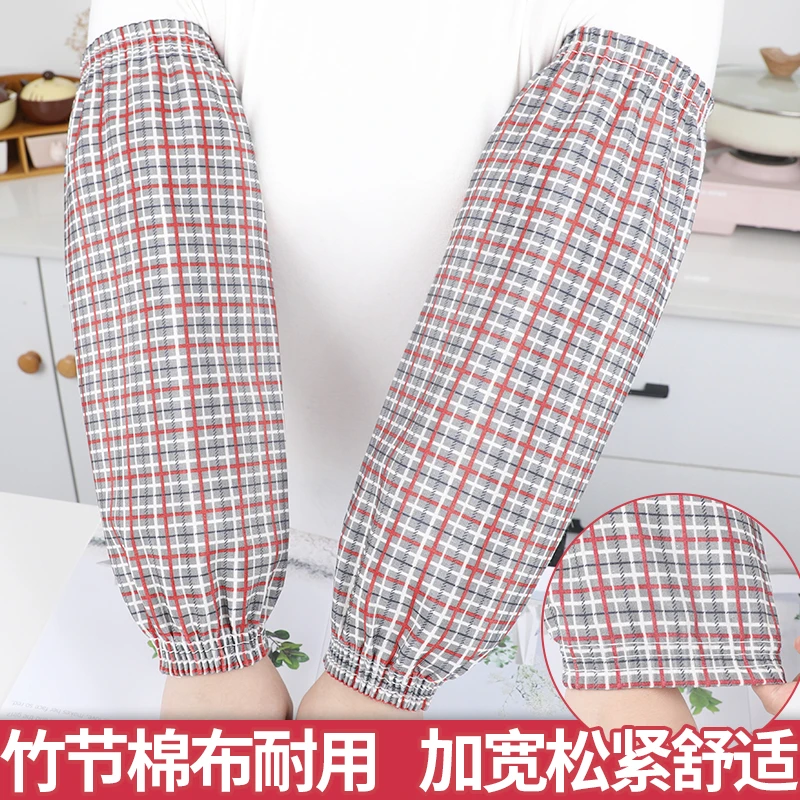 竹节棉布袖套男女上班耐脏工作耐磨纯棉套袖秋冬厨房干活用的护袖