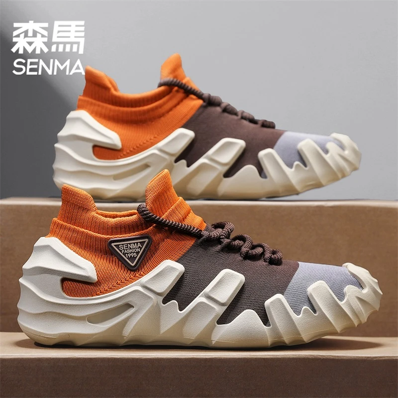 SENMA/森马网鞋男夏季透气网面飞织运动鞋男士休闲跑步老爹鞋