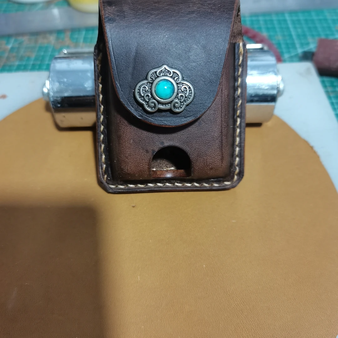 纯手工头层植鞣蜜蜡牛皮塑形zipo火机套