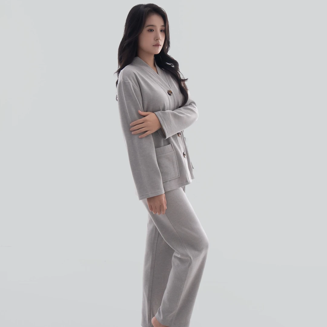 【Breeze系列】直领蚕丝羊毛德绒简约保暖睡衣家居服女秋冬季加厚