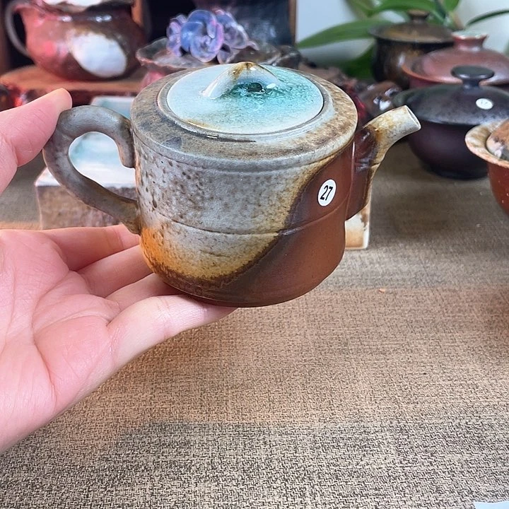 瓷片景德镇柴烧。 竹节壶。 27号