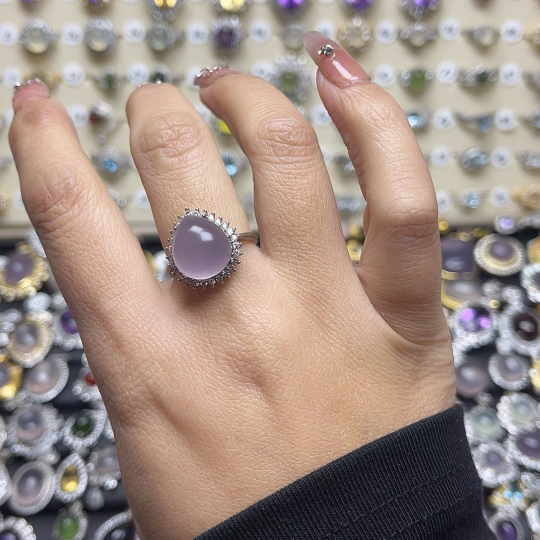 戒指银S925镶嵌萤石