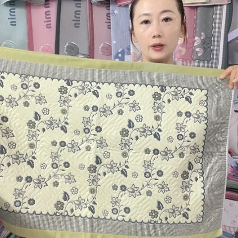 棉特价绿色花莲纯棉