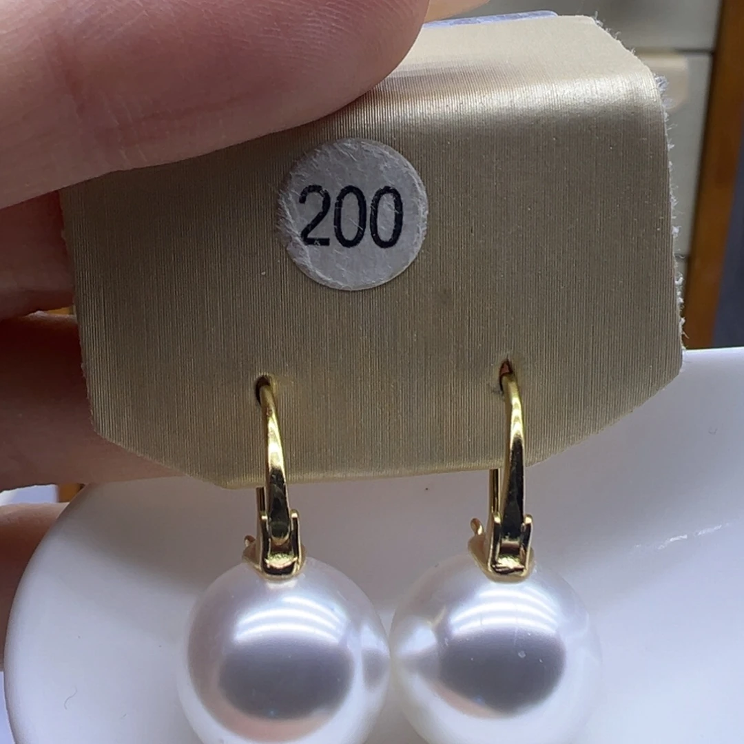 淡水珍珠银S925镶嵌耳饰