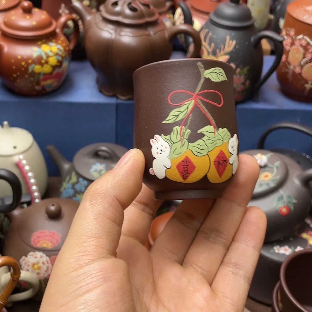 红泥茶杯紫砂主人杯80cc