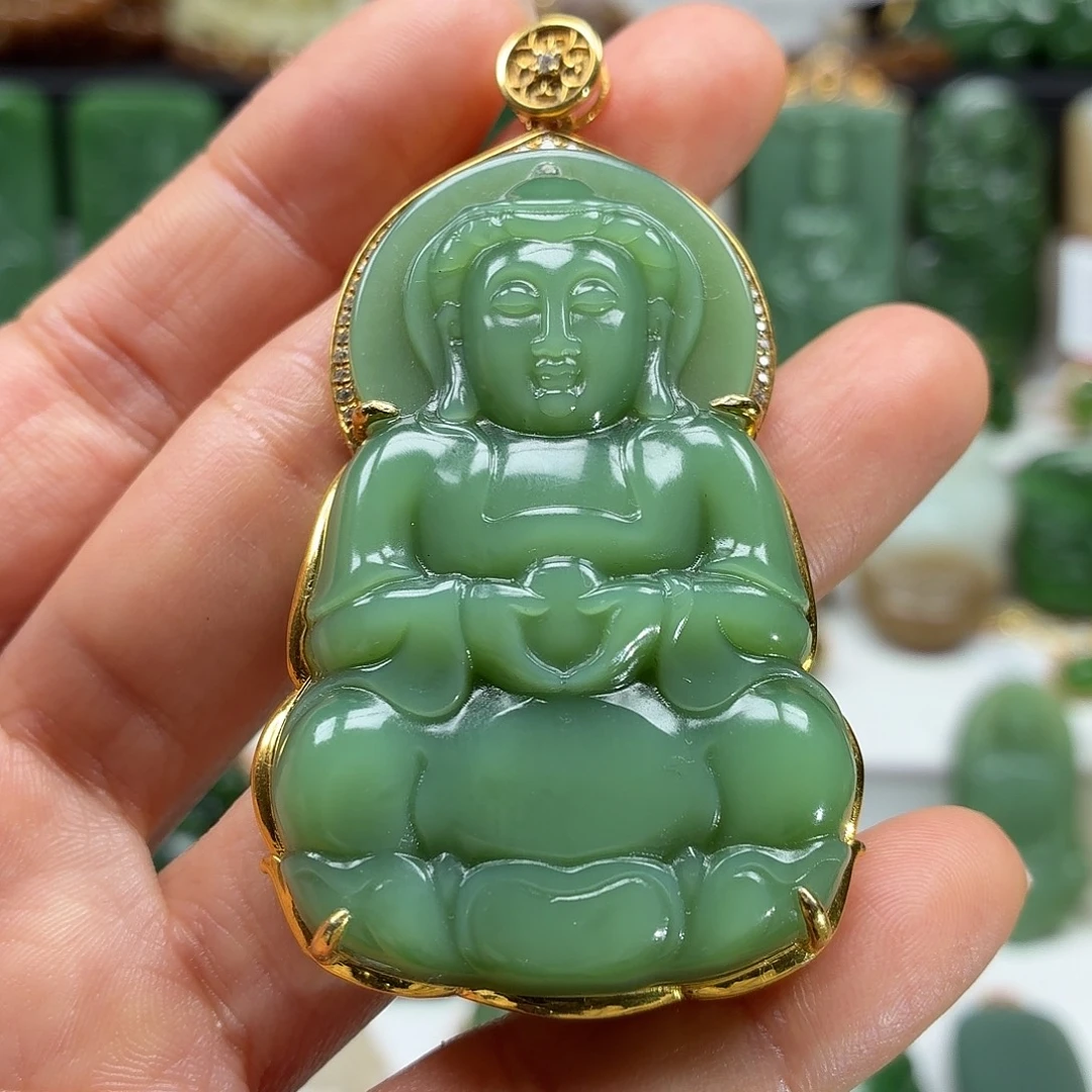 和田玉银S925镶嵌颈饰