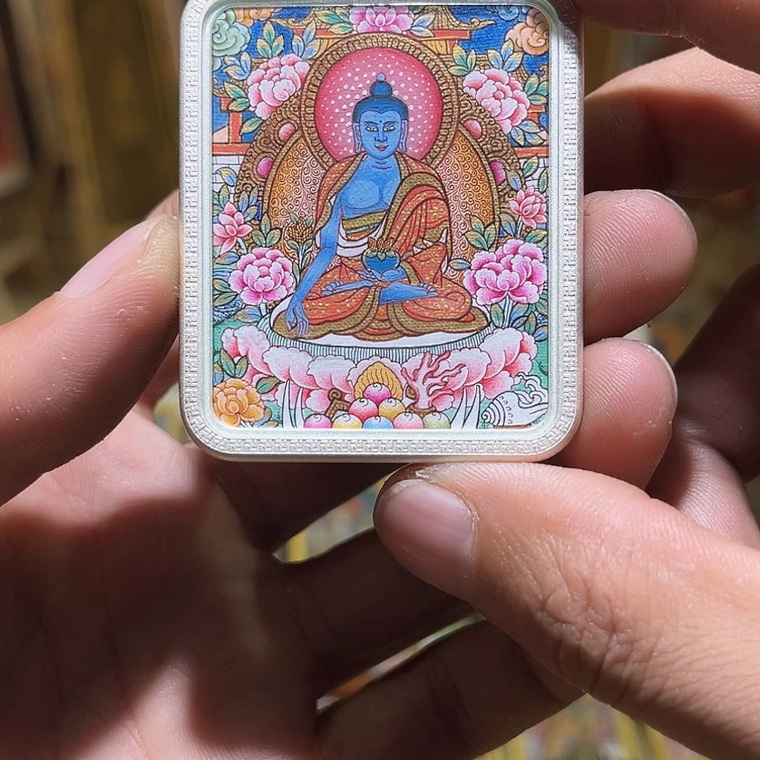 吊坠青海热贡纯手绘药师