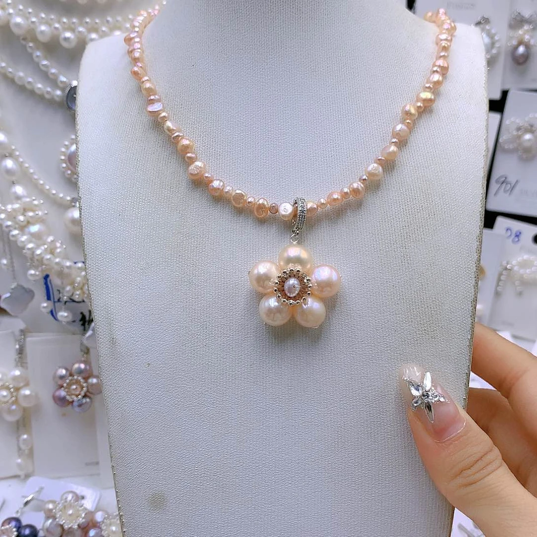 银S925镶嵌耳饰淡水珍珠